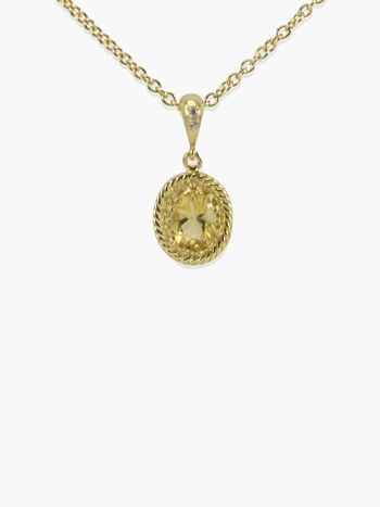 Collier Pendentif Citrine Jaune 1