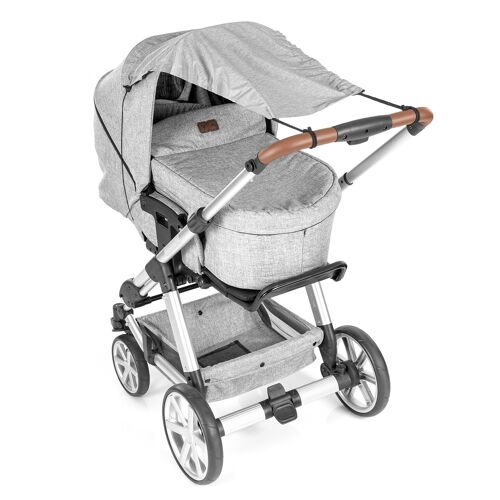 ShineSafe+ Awning for baby carriage, grey melange