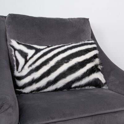 Cuscino con stampa in pelle di capra Zebra
