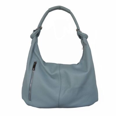 Woman sack bag in genuine leather, Shoulder bag in leather