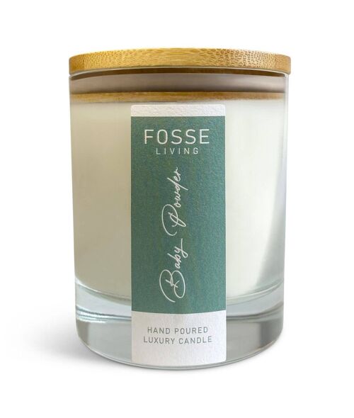 Baby Powder Highly Scented & Long Lasting Candle in Glass Jar: Natural Coconut & Soy Wax