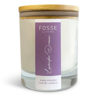 Lavender Dreams - Vela altamente perfumada y de larga duración en tarro de cristal: cera de soja y coco natural