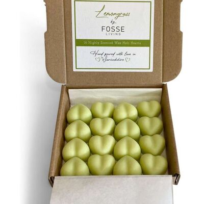 Lemongrass Soy Wax Melts: Natural, sin plástico y altamente perfumada, paquete de 16