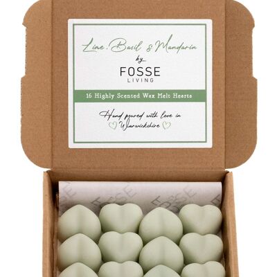 Lime, Basil & Mandarin Soy Wax Melts: Natural, Plastic-Free & Highly Scented 16 Pack