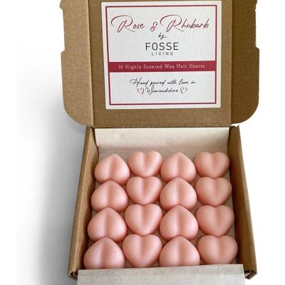 Rose & Rhubarb Soy Wax Melts: Natural, Plastic-Free & Highly Scented 16 Pack