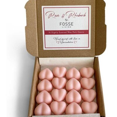 Rose & Rhubarb Soy Wax Melts: Natural, Plastic-Free & Highly Scented 16 Pack