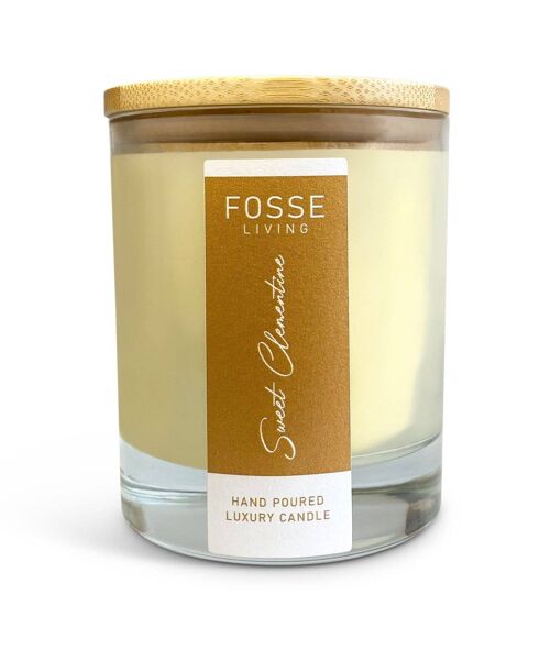 Sweet Clementine Highly Scented & Long Lasting Candle in Glass Jar: Natural Coconut & Soy Wax