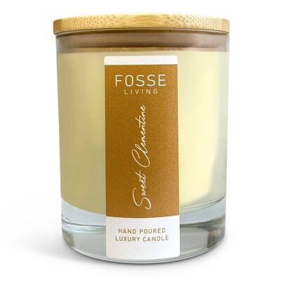 Sweet Clementine Highly Scented & Long Lasting Candle in Glass Jar: Natural Coconut & Soy Wax