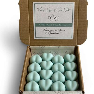Wood Sage & Sea Salt Soy Wax Melts: Natural, Plastic-Free & Highly Scented 16 Pack