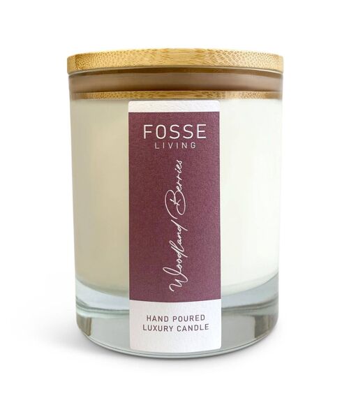 Woodland Berries Highly Scented & Long Lasting Candle in Glass Jar: Natural Coconut & Soy Wax