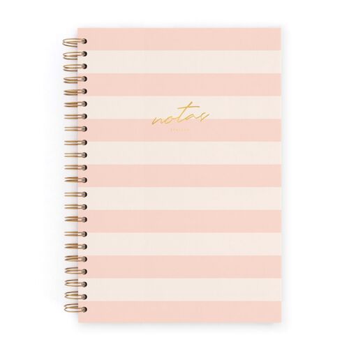 Cuaderno L. Rayas pink. Hoja blanca (lisa)