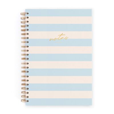 Notebook L. Blue stripes. White sheet (plain)