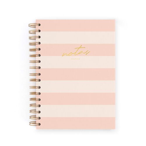 Cuaderno A5 Rayas pink. Hoja blanca (liso)