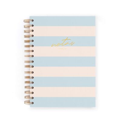 A5 notebook Blue stripes. White sheet (plain)