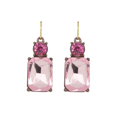 Boucle d'oreille Twin Gem en rose et rose foncé