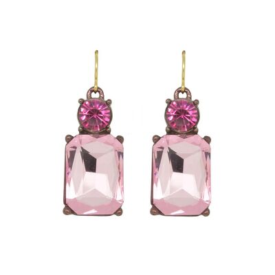 Twin Gem Earring in Pink and Deep Pink