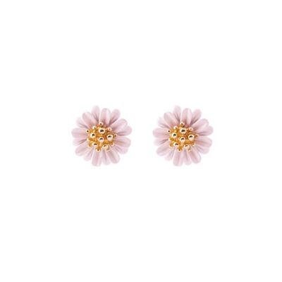 Daisy earring pink and gold