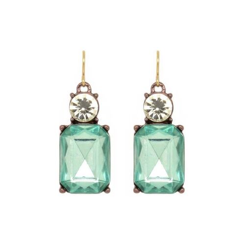 Twin Gem Earring Green with Clear