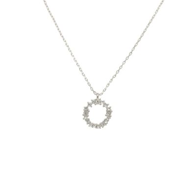 Collier Cercle de Grappes de Cristaux Argent