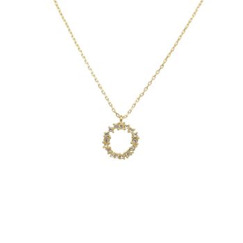 Collier Cercle Grappe de Cristal Or 1