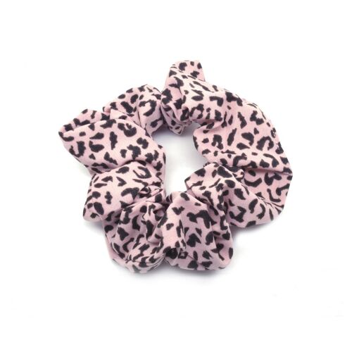Scrunchie Pink & Brown Leopard