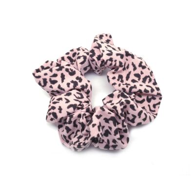 Scrunchie leopardato rosa e marrone