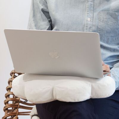 CLOUDushion - Almohada protectora para portátil en forma de nube - Blanco