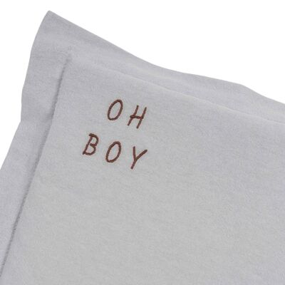 WASHED COTTON PILLOW OH BOY GREY S-0-1 years