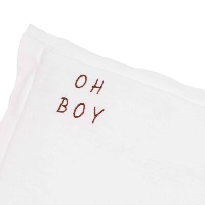 WASHED COTTON PILLOW OH BOY ECRU S-0-1 years