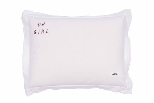 WASHED COTTON PILLOW OH GIRL ECRU XL-5-99 years