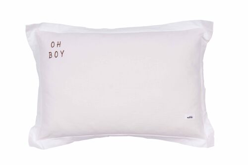 WASHED COTTON PILLOW OH BOY ECRU M-1-3 years