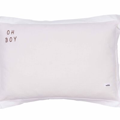 WASHED COTTON PILLOW OH BOY ECRU M-1-3 years