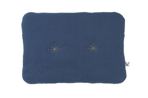 MUSLIN PILLOW DARK BLUE-0-2 years