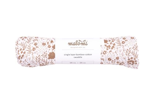BAMBOO SWADDLE CARAMEL MEADOW-0-3 years