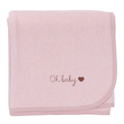 ORGANIC FLEECE BLANKET BEIGE MELANGE-0-2 years