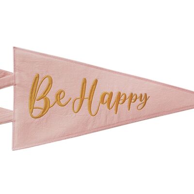 DECORATIVE PENDANT DUSTY PINK BE HAPPY - GOLD-0-99 years