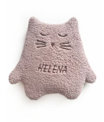 PELUCHE/THERMO CHATON DUSTY PINK "NAME" - 0-6 ans