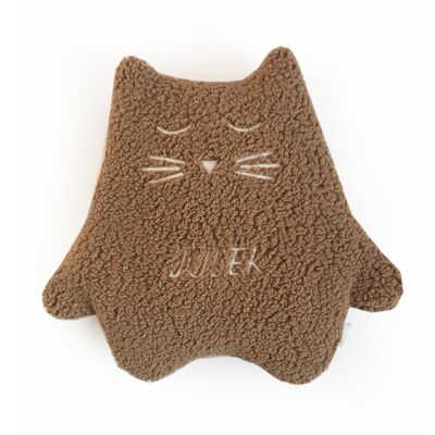 PELUCHE/THERMO CHATON CAMEL "NOM" - 0-6 ans