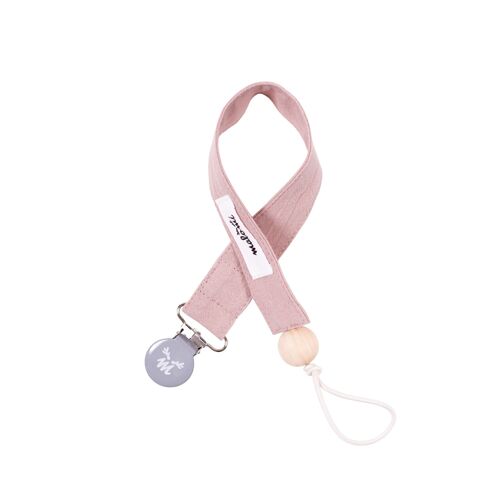 PACIFIER CLIP DUSTY PINK-0-3 years
