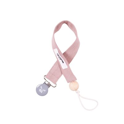 PACIFIER CLIP DUSTY PINK-0-3 years