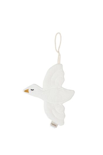 PORTE SUCETTE/DECORATION OISEAU ECRU-0-3 ans