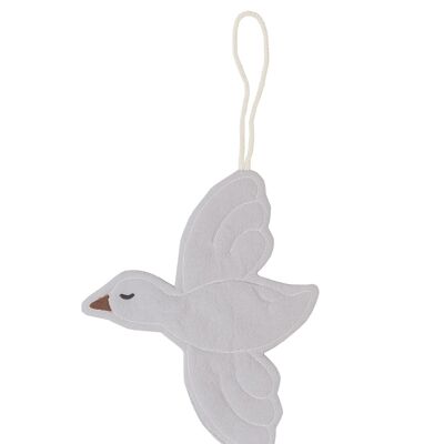 PORTE SUCETTE/DÉCORATION OISEAU GRIS-0-3 ans