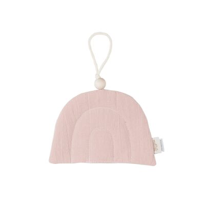 PORTA CIUCCIO/DECORAZIONE RAINBOW DUSTY PINK-0-3 anni