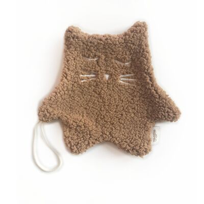 PORTE SUCETTE/PELUCHE CHATON CAMEL 0-3 ans