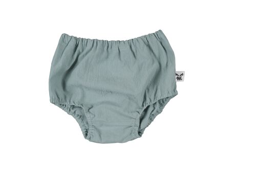 BLOOMERS OLD GREEN WASHED COTTON L-12-24 months