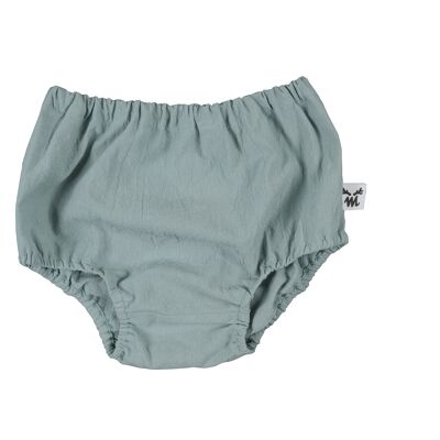 BLOOMERS OLD GREEN WASHED COTTON L-12-24 months