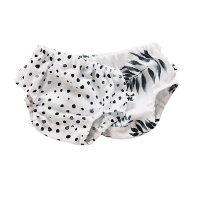 BLOOMERS SET DOTS/PALMS S-0-6 months
