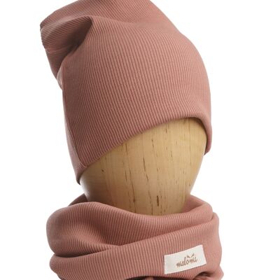 Neck warmer rib mauve s-s