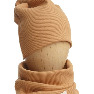 Neck warmer rib camel s-s