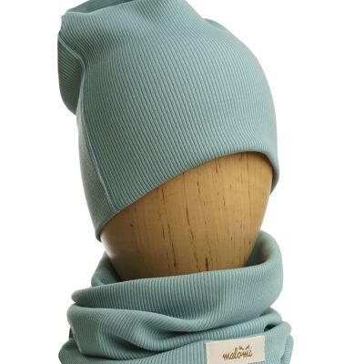 Neck warmer rib light petrol m-m